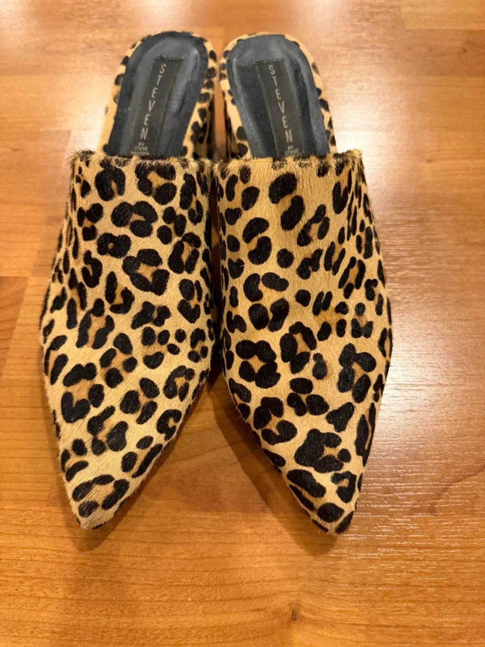 Steve Madden Cheetah Heeled Mules - Picture 3 of 3